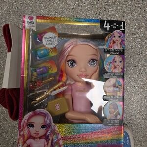 Bella Parker Rainbow High Make-Up Doll Head Multicolor Straight Hair Blue Eyes